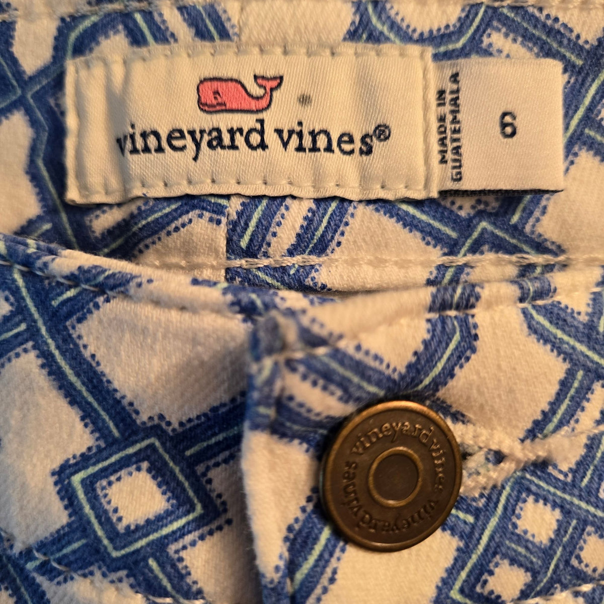 Vineyard Vines Lattice Print Skinny Jeans Size 6