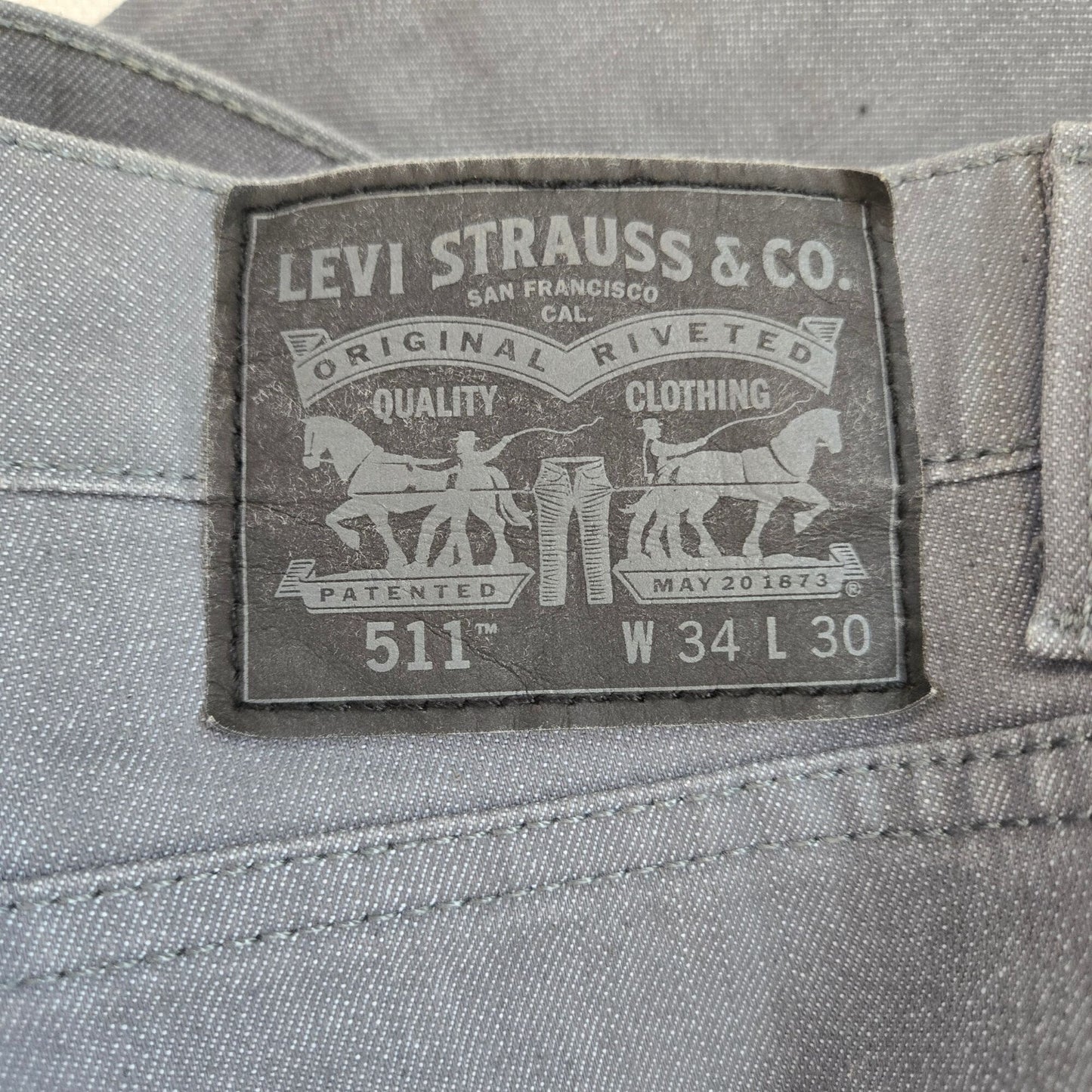 Levi's 511 Straight Leg Gray Jeans Size 34x30