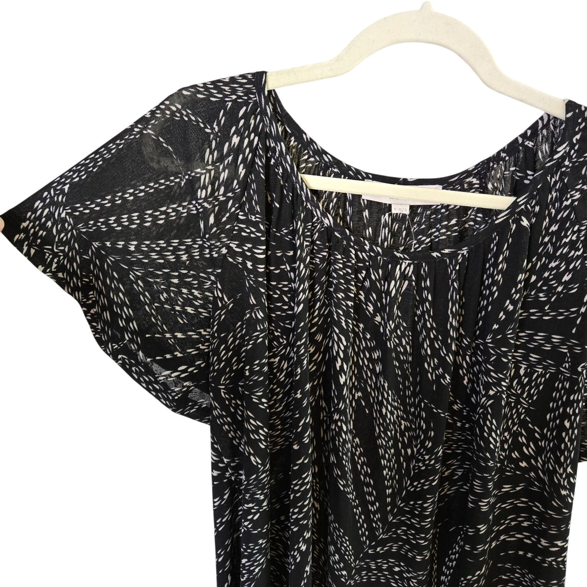 NWT Loft Wheat Print Flutter Short Sleeve Blouse Size Small