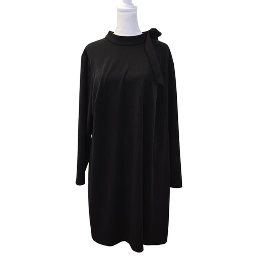Calvin Klein Long Sleeve Shift Dress with Neck Bow Accent Size 20W