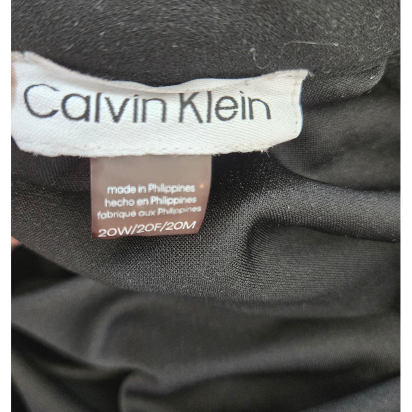 Calvin Klein Long Sleeve Shift Dress with Neck Bow Accent Size 20W