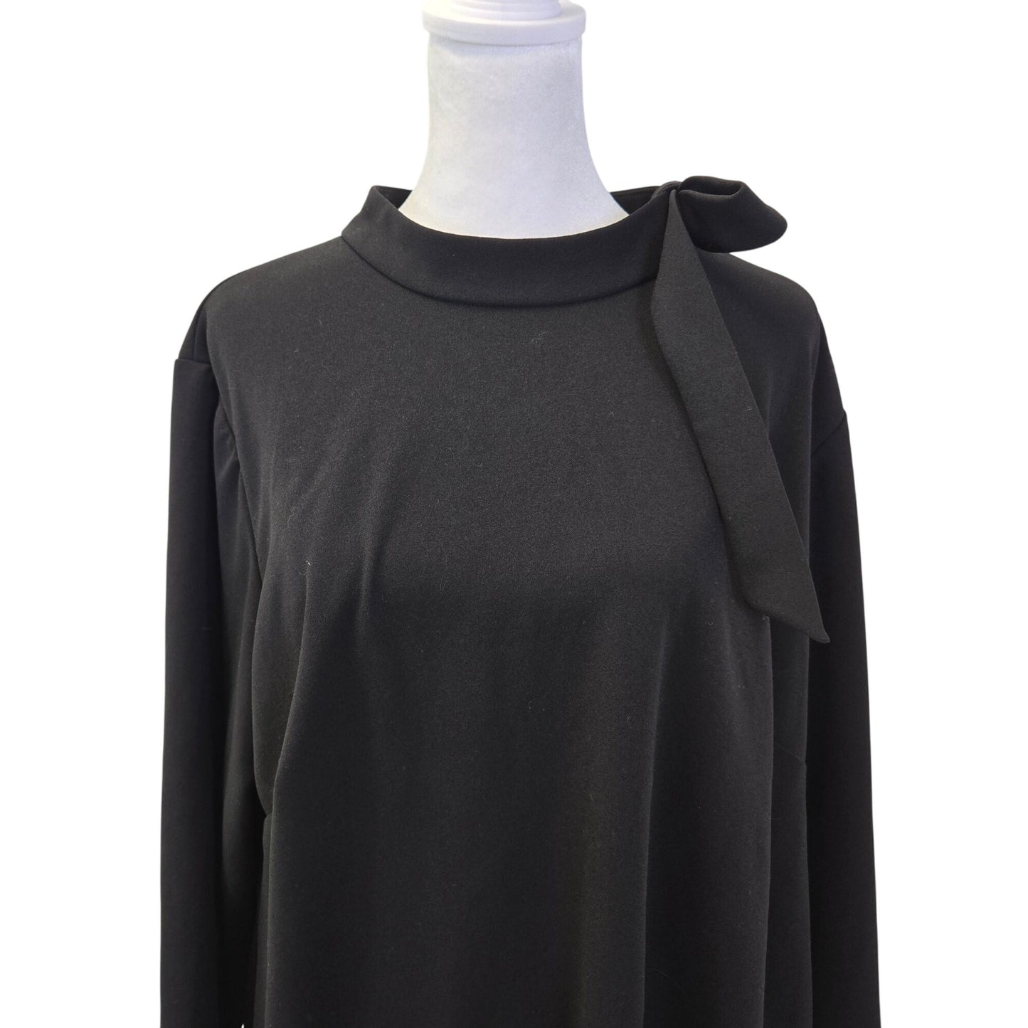 Calvin Klein Long Sleeve Shift Dress with Neck Bow Accent Size 20W