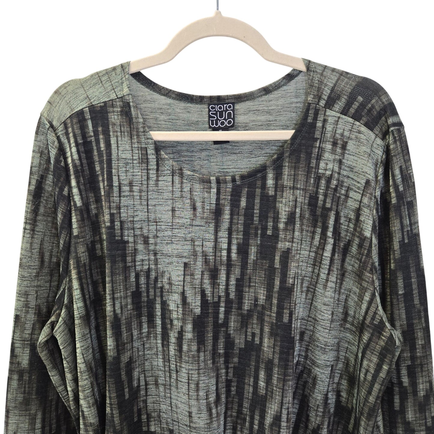Clara Sunwoo Crinkle Pleat Blouson Overlay Side Tie Detail Top Size XL