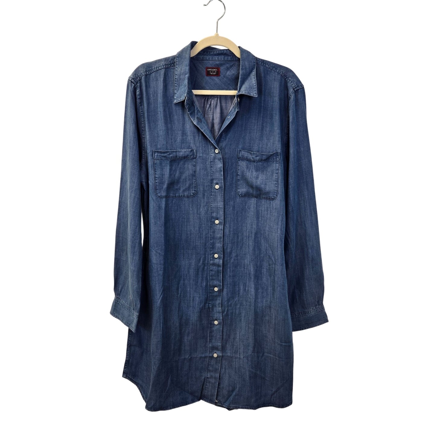 NWT UNTICKit Maraska Long Sleeve Chambray Shirt Dress Size 18