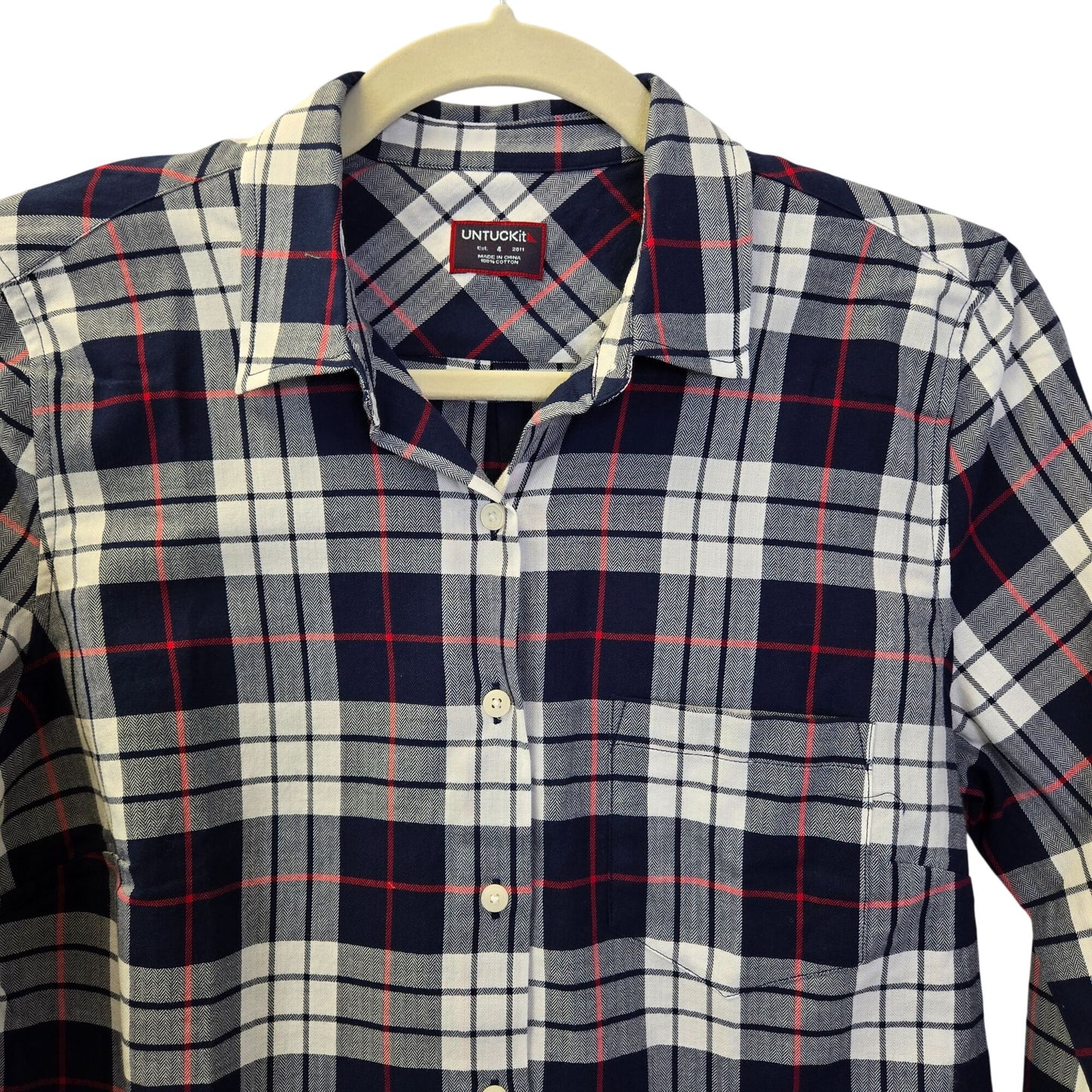 NWT UNTUCKit  Citra Plaid Long Sleeve Button Down Shirt Size 4