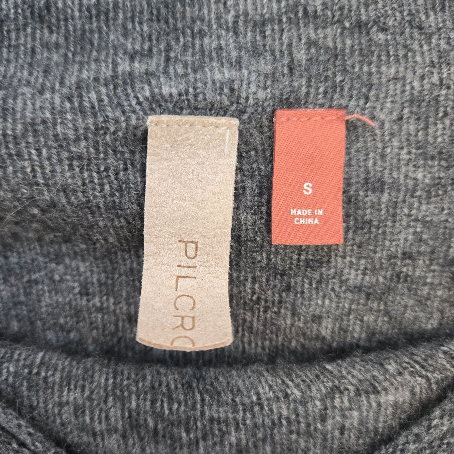 Anthropologie Pilcro 100% Cashmere Cropped Boxy Mock Neck Sweater Size Small
