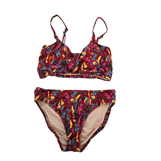 Garnet Hill Floral Print Crossover Padded Bikini Size 6