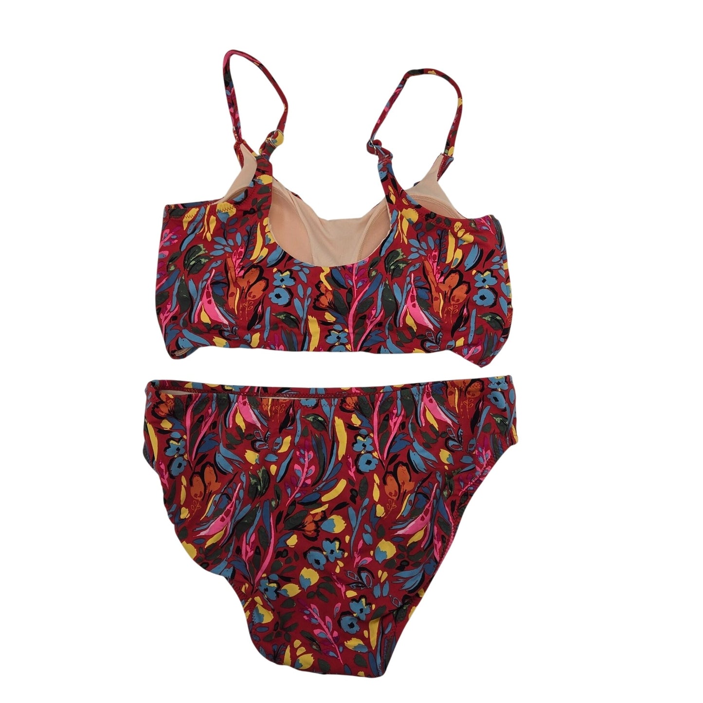 Garnet Hill Floral Print Crossover Padded Bikini Size 6