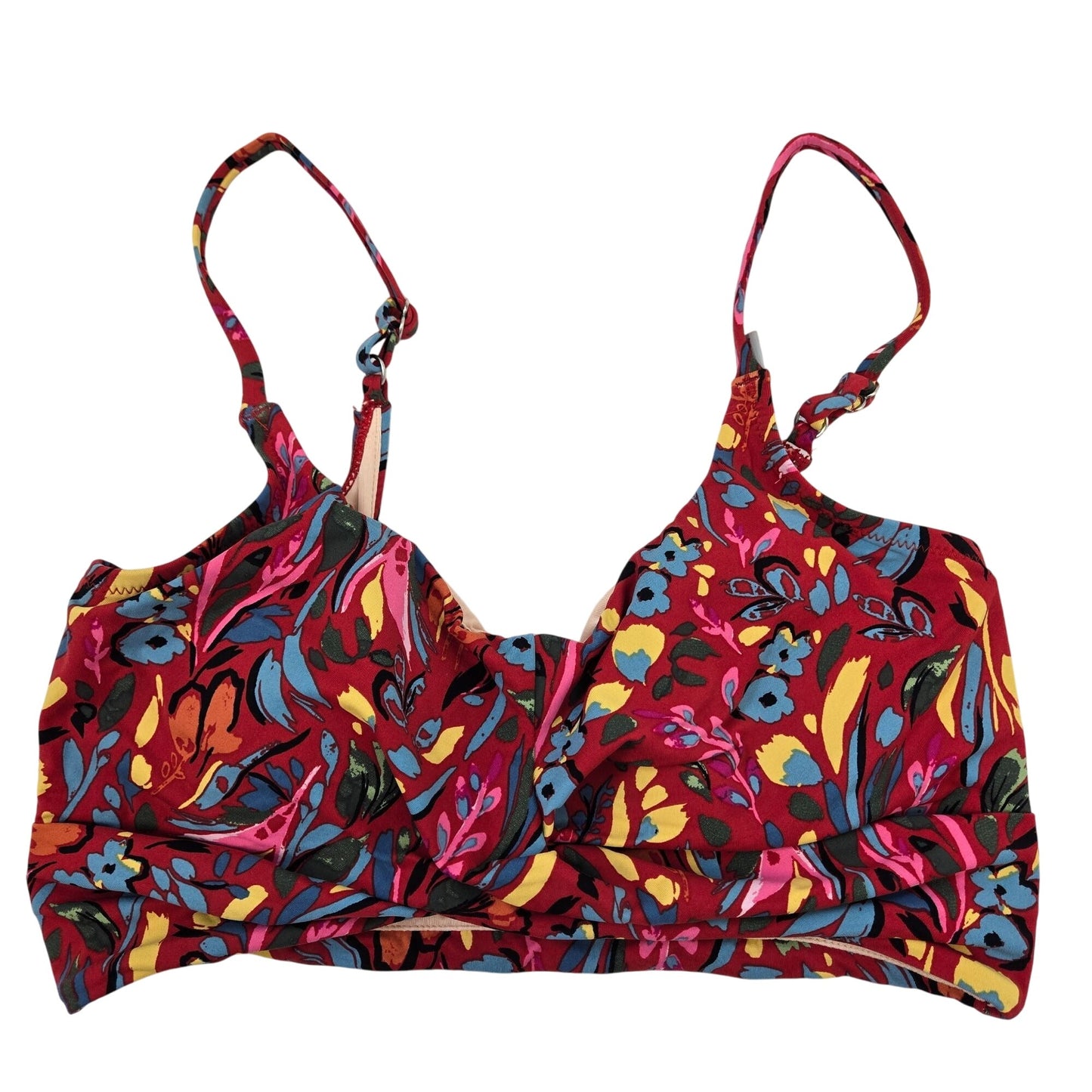 Garnet Hill Floral Print Crossover Padded Bikini Size 6