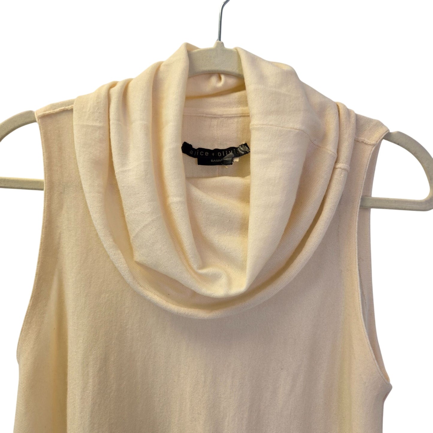 Alice + Olivia Sharry Wool & Cashmere Blend Cowlneck Sleeveless Sweater Size XS (est)