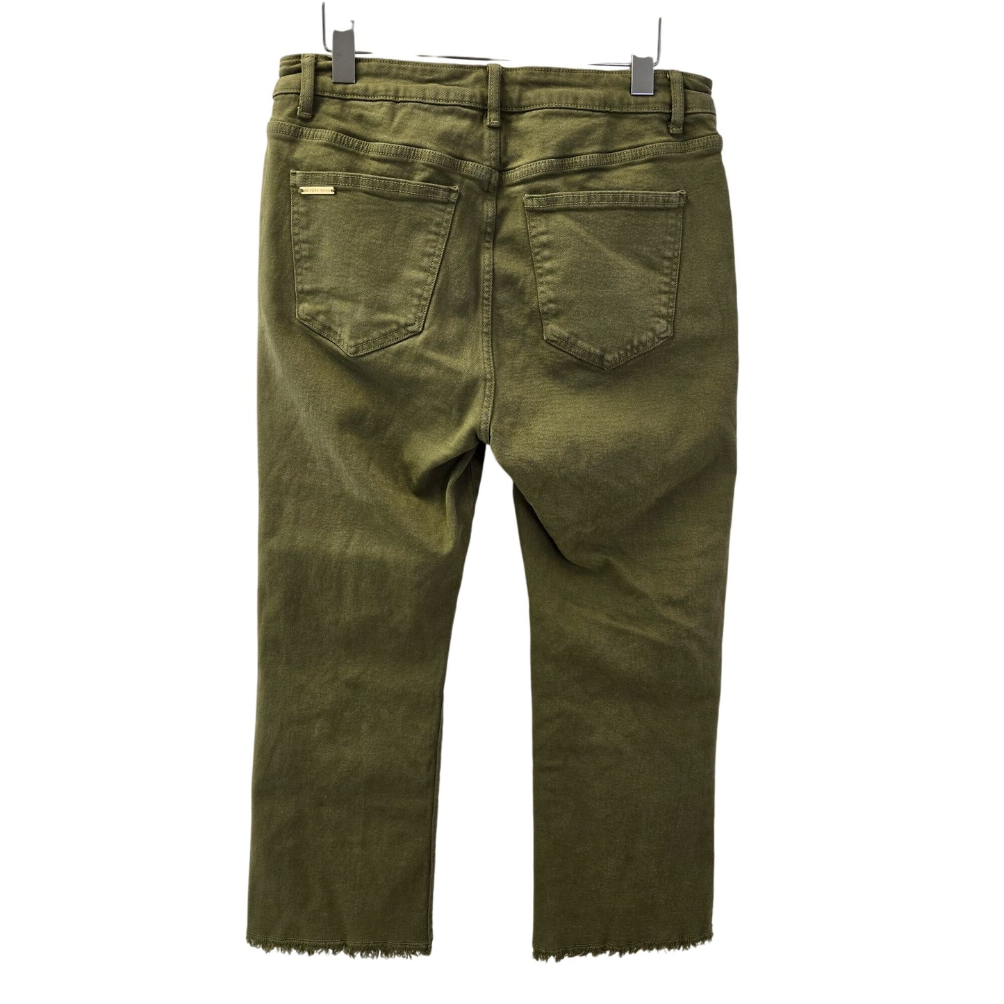 Michael Kors Selma Cropped Flare High Rise Raw Hem Jeans Size 12