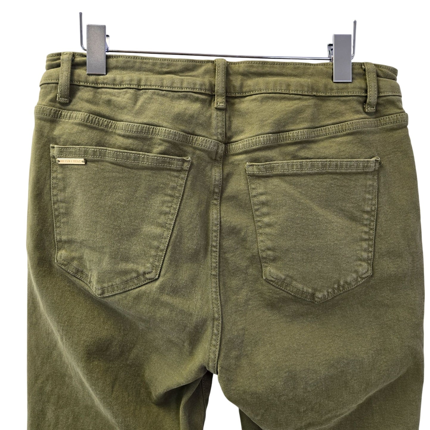 Michael Kors Selma Cropped Flare High Rise Raw Hem Jeans Size 12