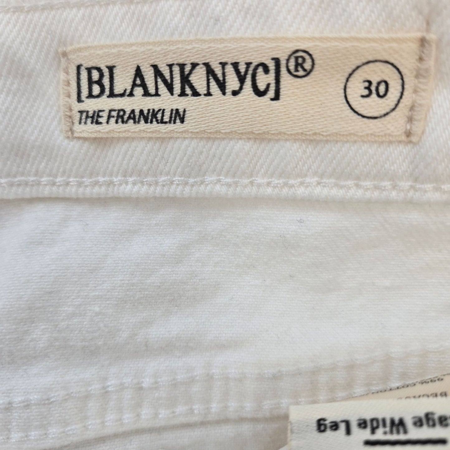 Blank NYC The Franklin Ribcage Wide Leg Jeans Size 30