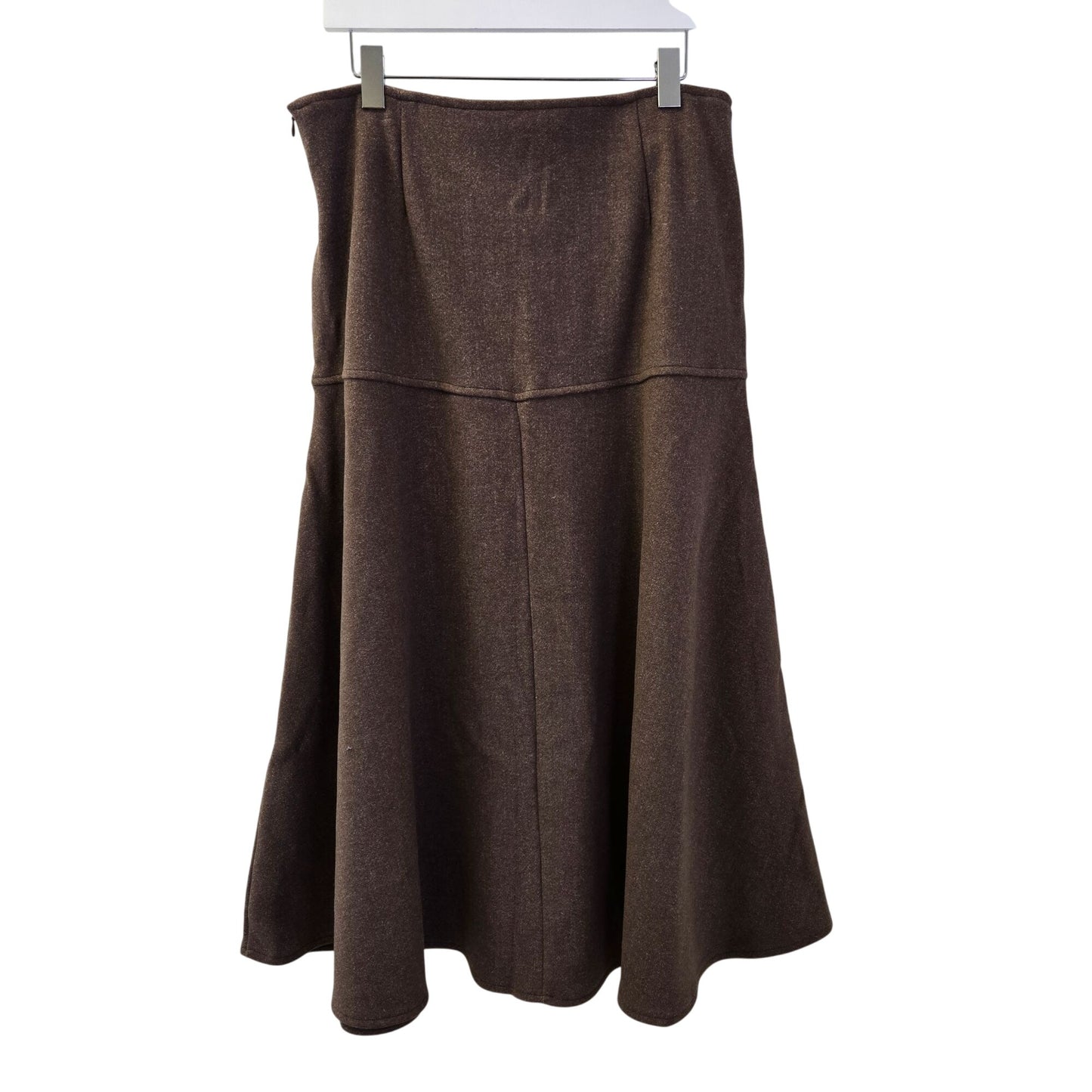 NWT OGL Wool-Like Viscose Blend A-Line Midi Skirt Size Large