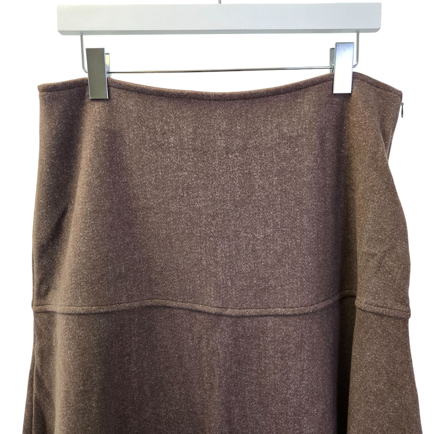 NWT OGL Wool-Like Viscose Blend A-Line Midi Skirt Size Large