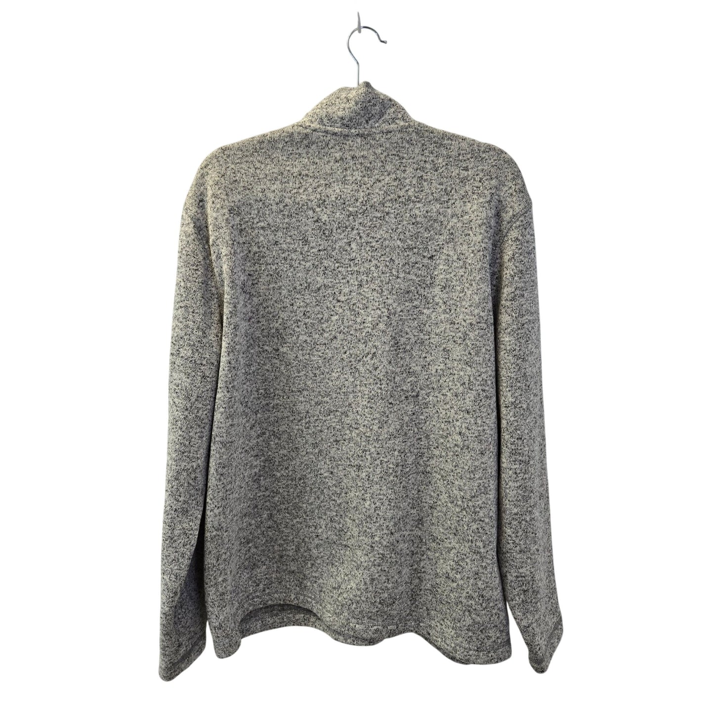 Eddie Bauer Gray Heathered Half Zip Fleece Pullover Sweatshirt Size XL