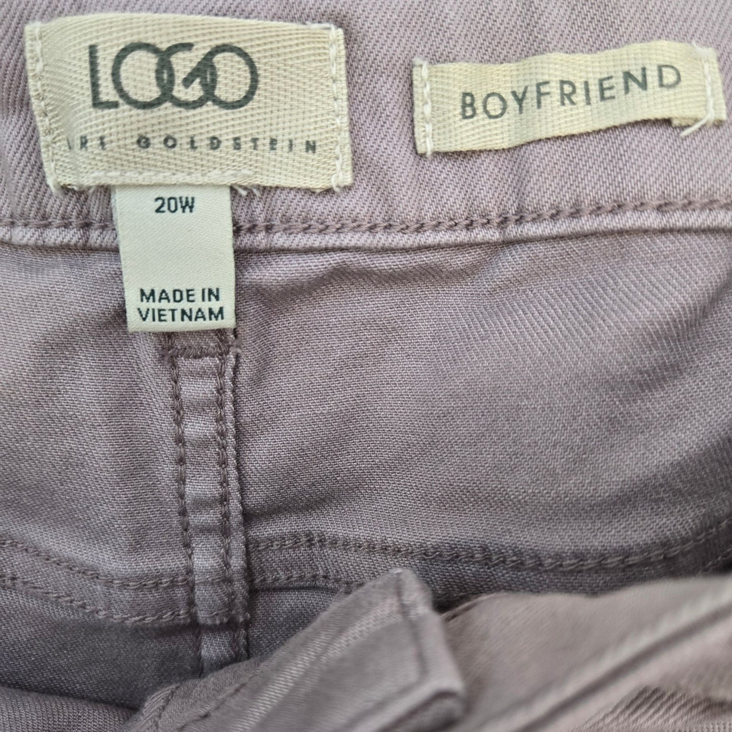 LOGO by Lori Goldstein Lavender Boyfriend Jeans Size 20W