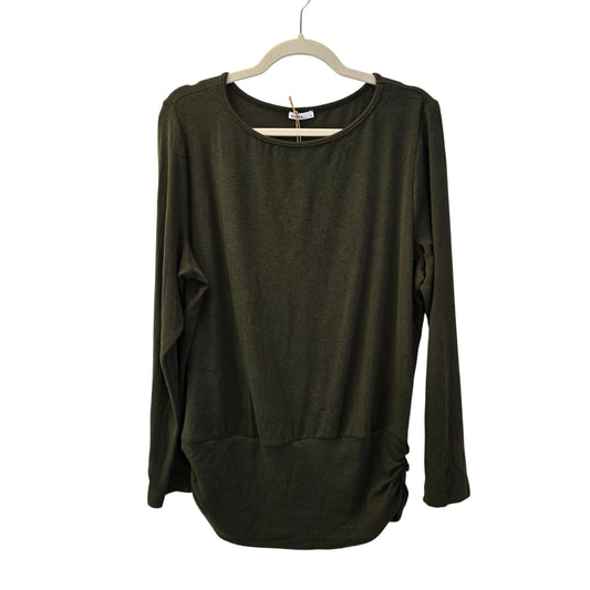 NWT OGL Viscose Blend Ruched Hem Long Sleeve Top Size XL