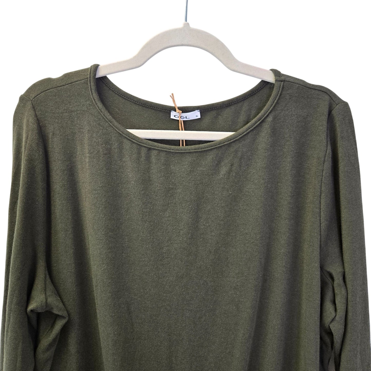 NWT OGL Viscose Blend Ruched Hem Long Sleeve Top Size XL