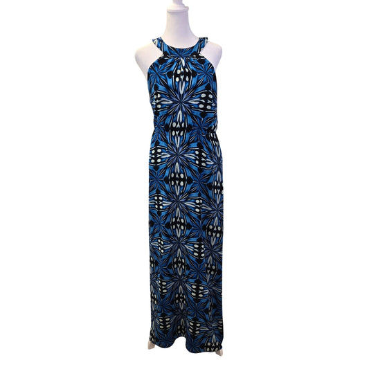 NWT Outback Red Sunburst Print Halter Style Maxi Dress Size Small