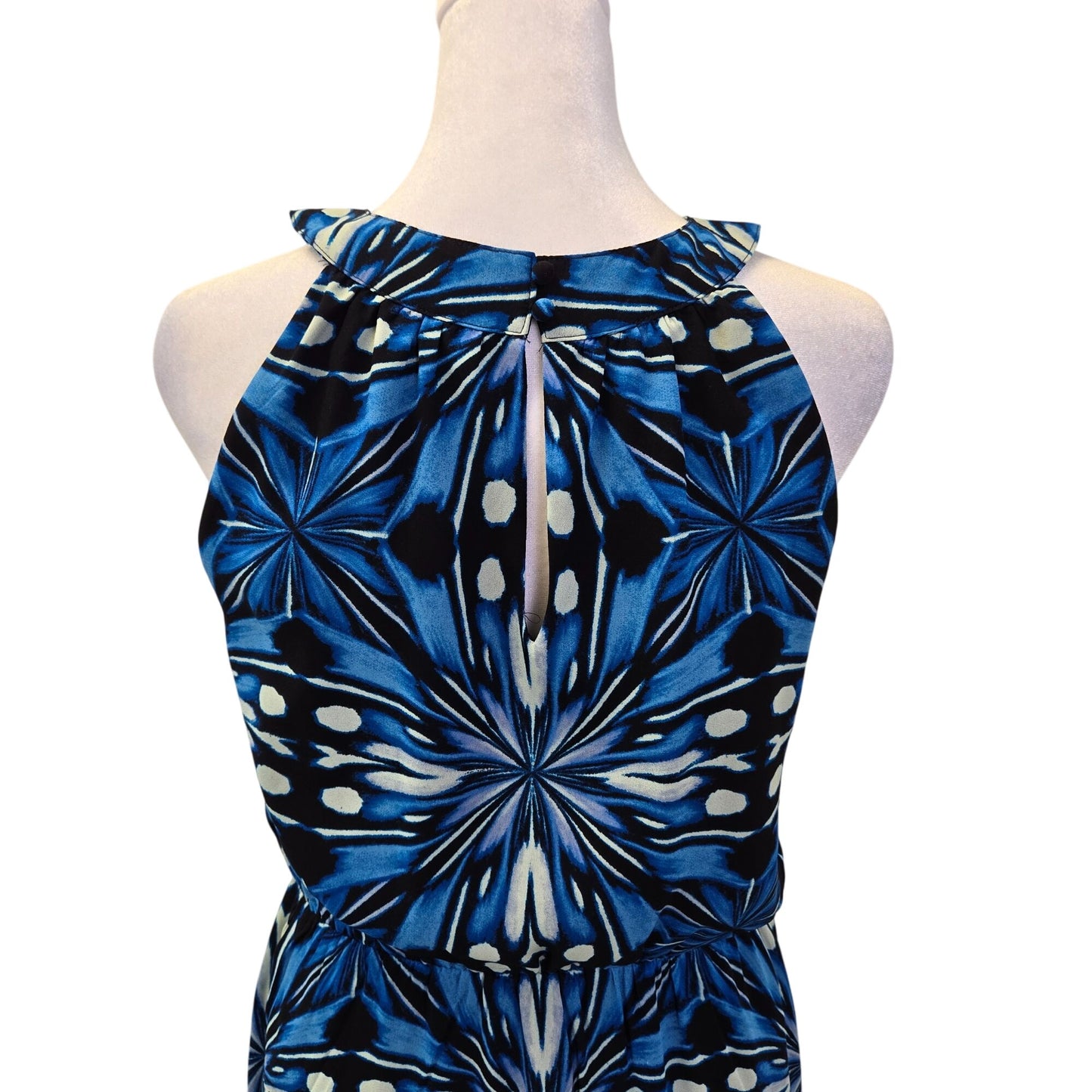 NWT Outback Red Sunburst Print Halter Style Maxi Dress Size Small