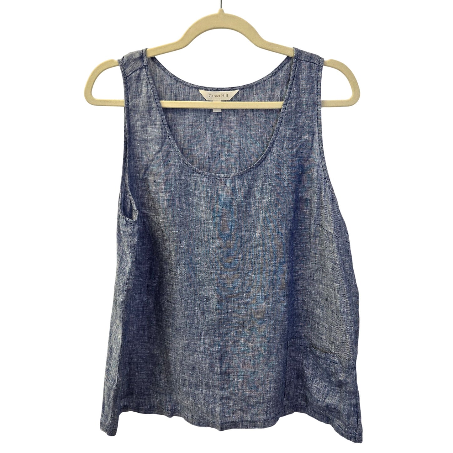 Garnet Hill 100% Linen Sleeveless Tank Top Size Large