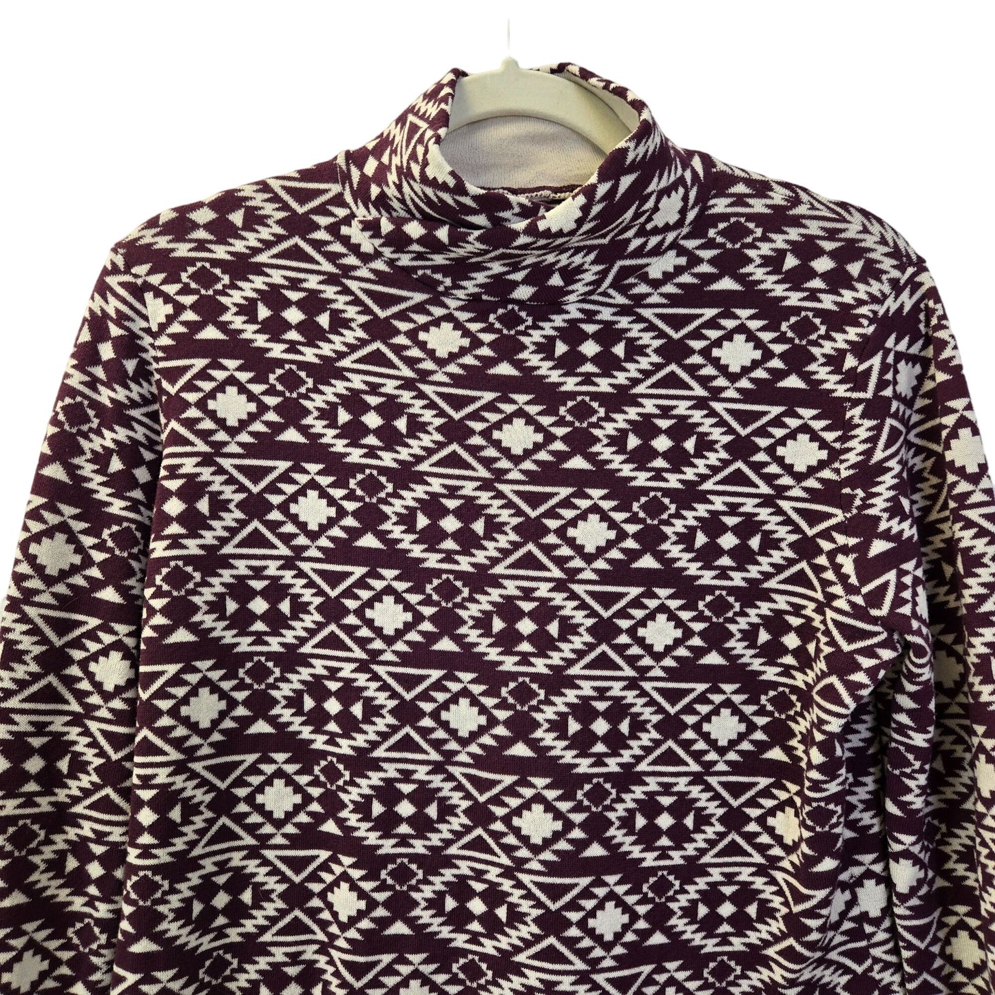 Duluth Trading Company Fair Isle Mock Neck Sweater Size Medium