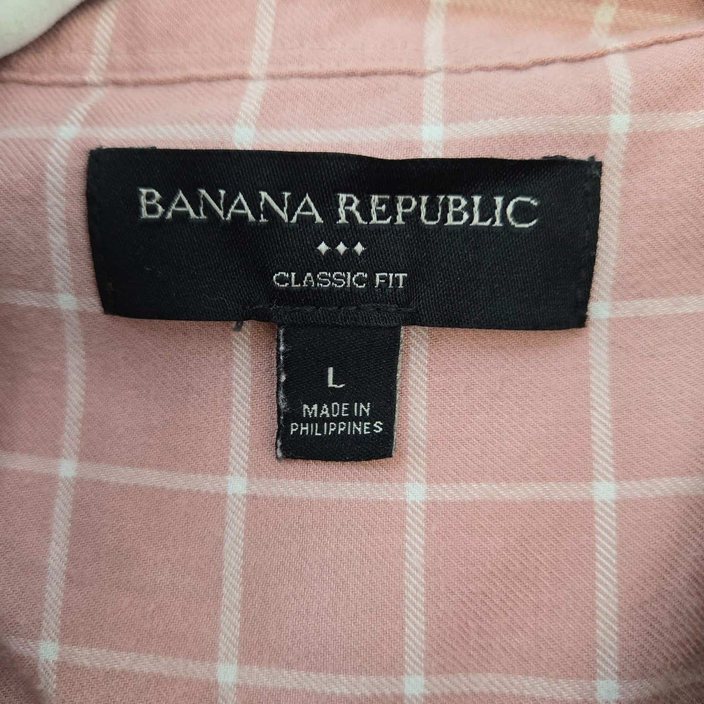 Banana Republic Factory Windowpane Plaid Button Down Shirt Size Large