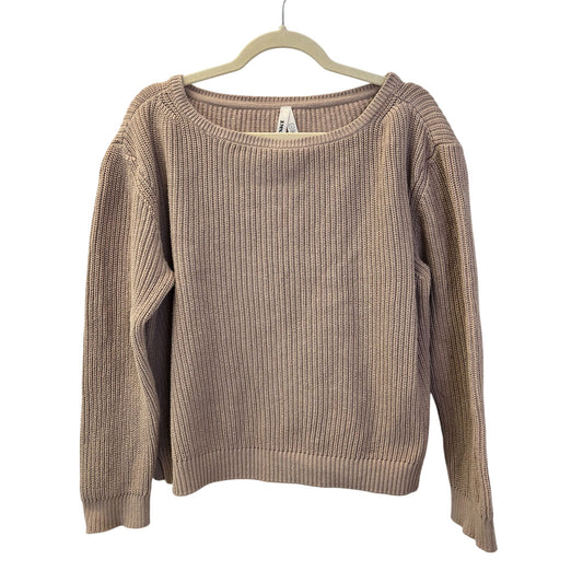 Pact Organic Cotton Ribbed Fisherman Sweater Size Large