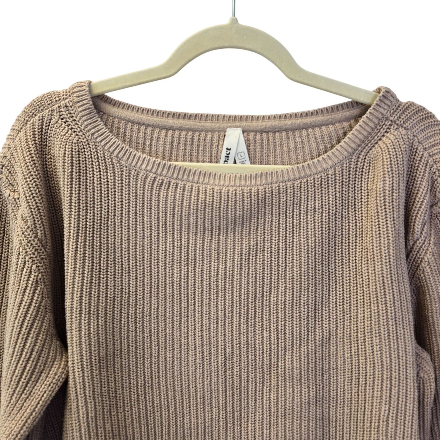 Pact Organic Cotton Ribbed Fisherman Sweater Size Large