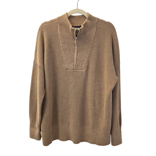 Lands' End Drifter Ribbed Quarter Zip Fisherman Sweater Size XL