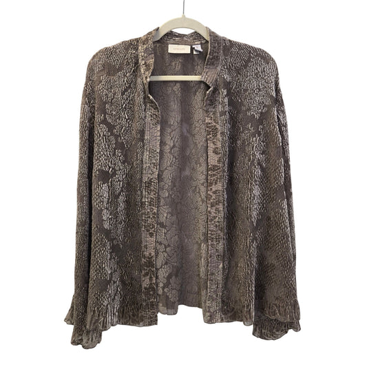 Chico's Floral Velvet Accent Open Jacket Size Chico's 3/XL