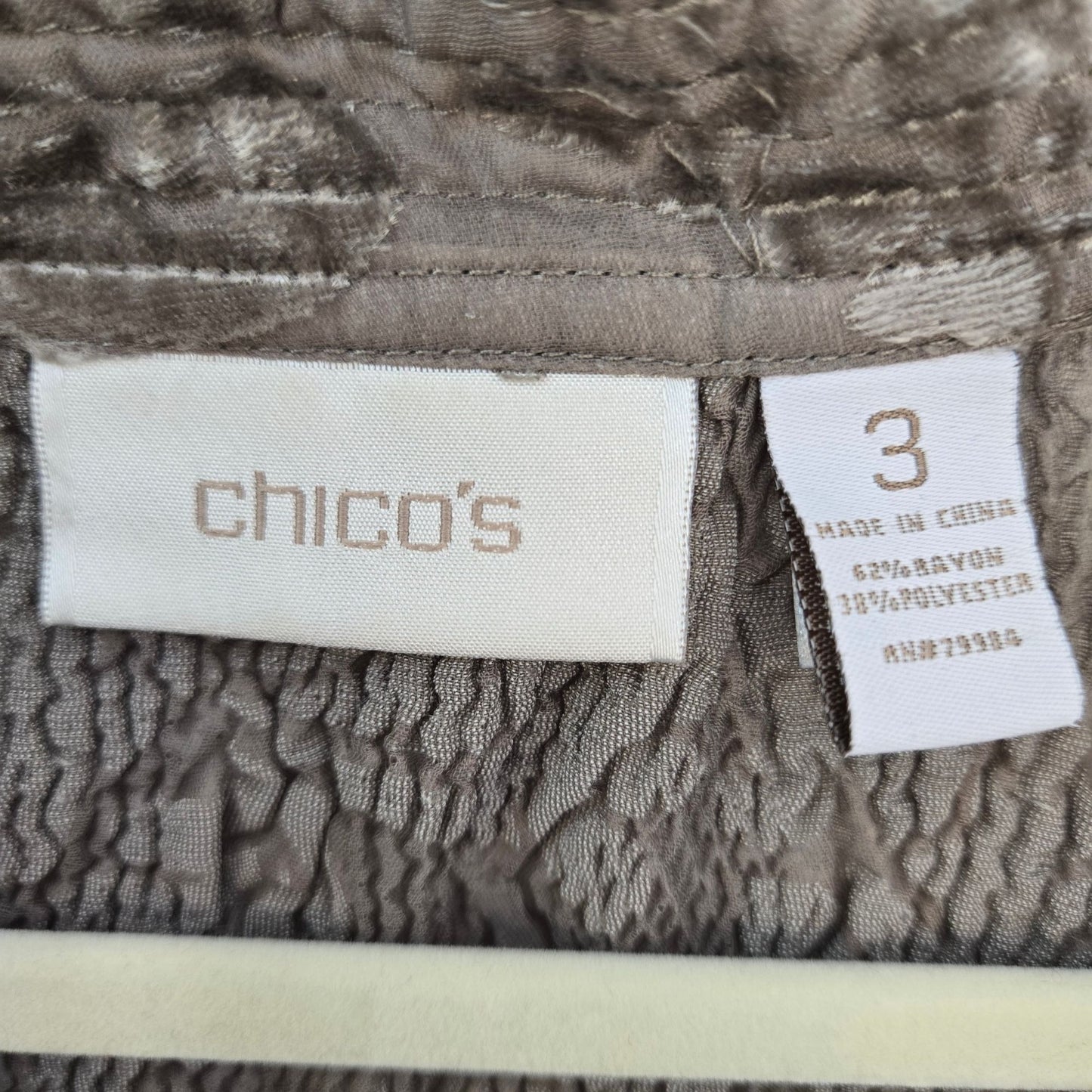 Chico's Floral Velvet Accent Open Jacket Size Chico's 3/XL