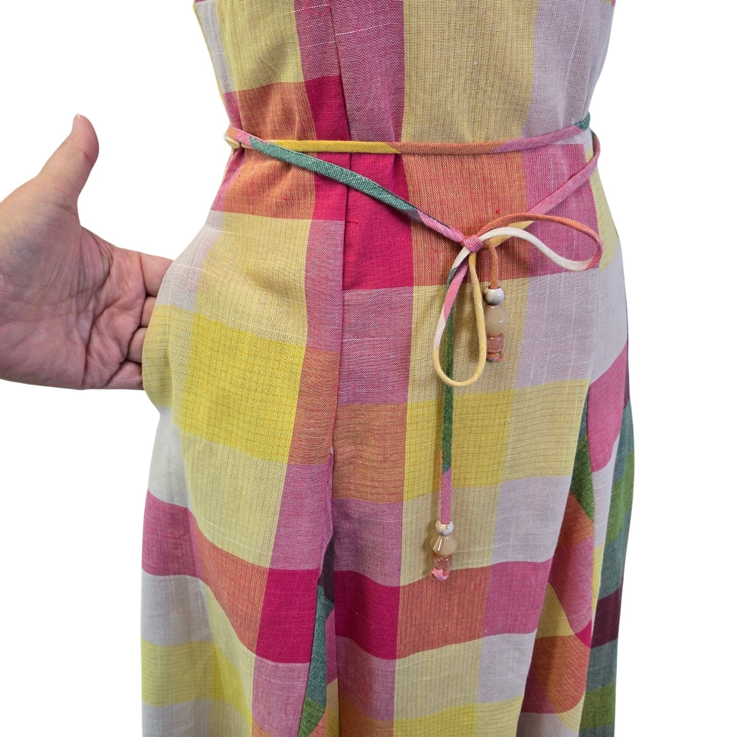 NWOT Just Me by Lulus Jonna Multi-Color Gingham Print Maxi Dress Size XS