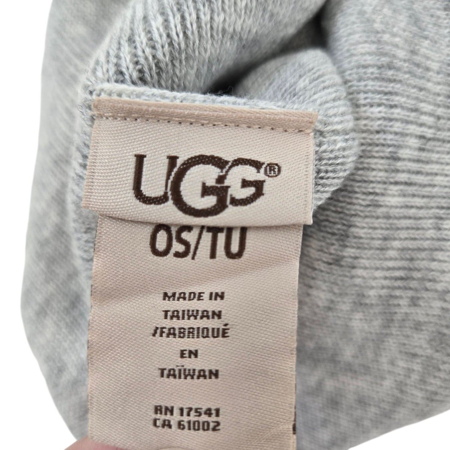 UGG Wool Blend Gray Knit Unisex Beanie Hat