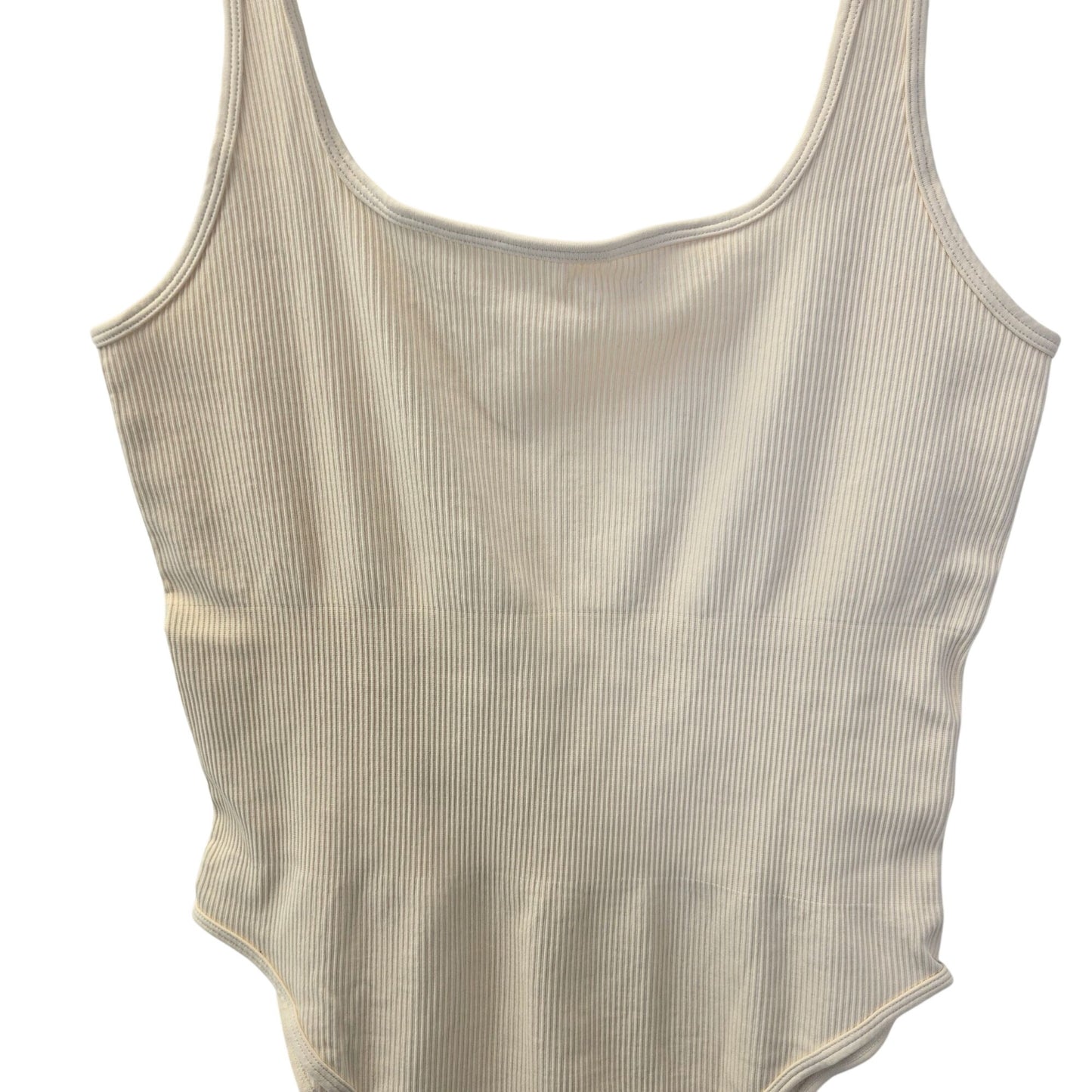 OQQ Ribbed Cream Color Bodysuit Size XXL