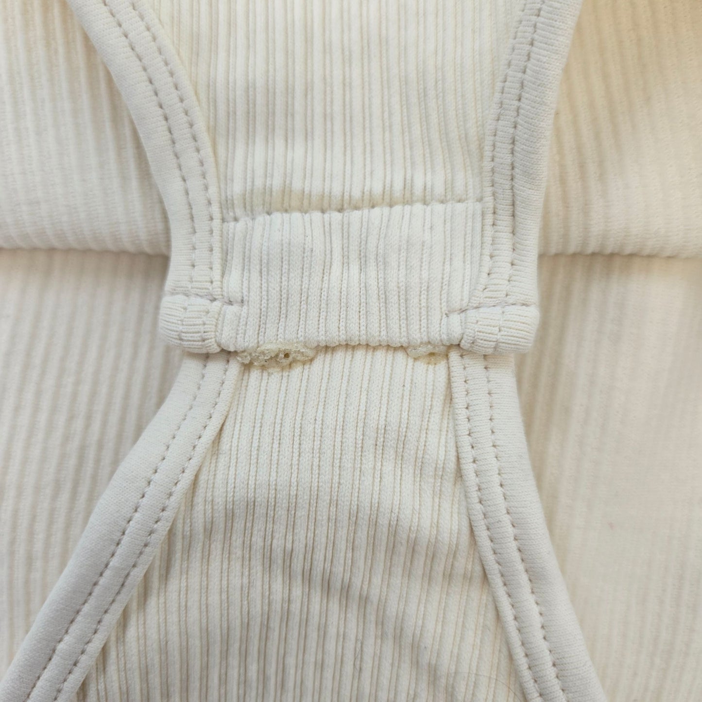 OQQ Ribbed Cream Color Bodysuit Size XXL