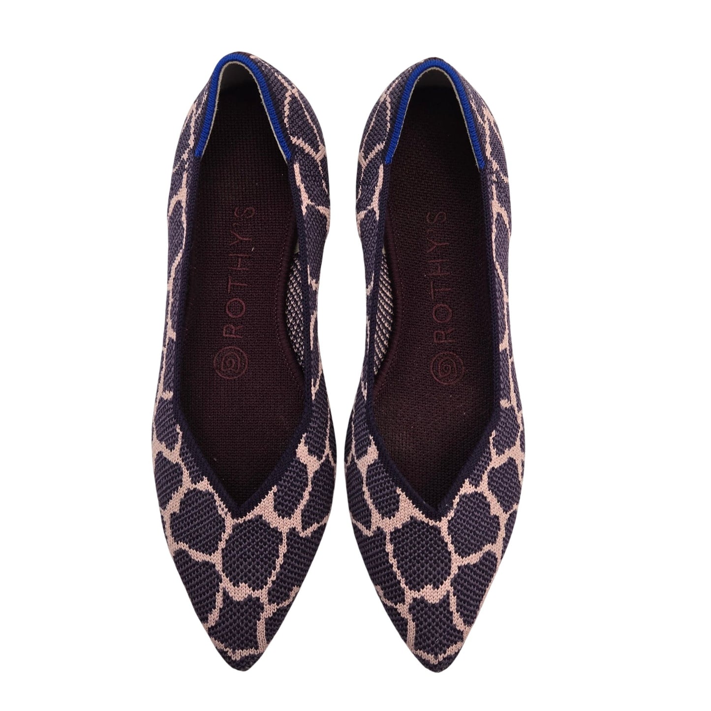 Rothy's The Point Violet Giraffe Pointed Toe Flats Size 6.5