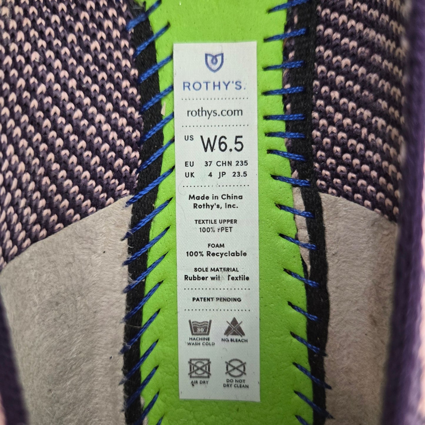 Rothy's The Point Violet Giraffe Pointed Toe Flats Size 6.5