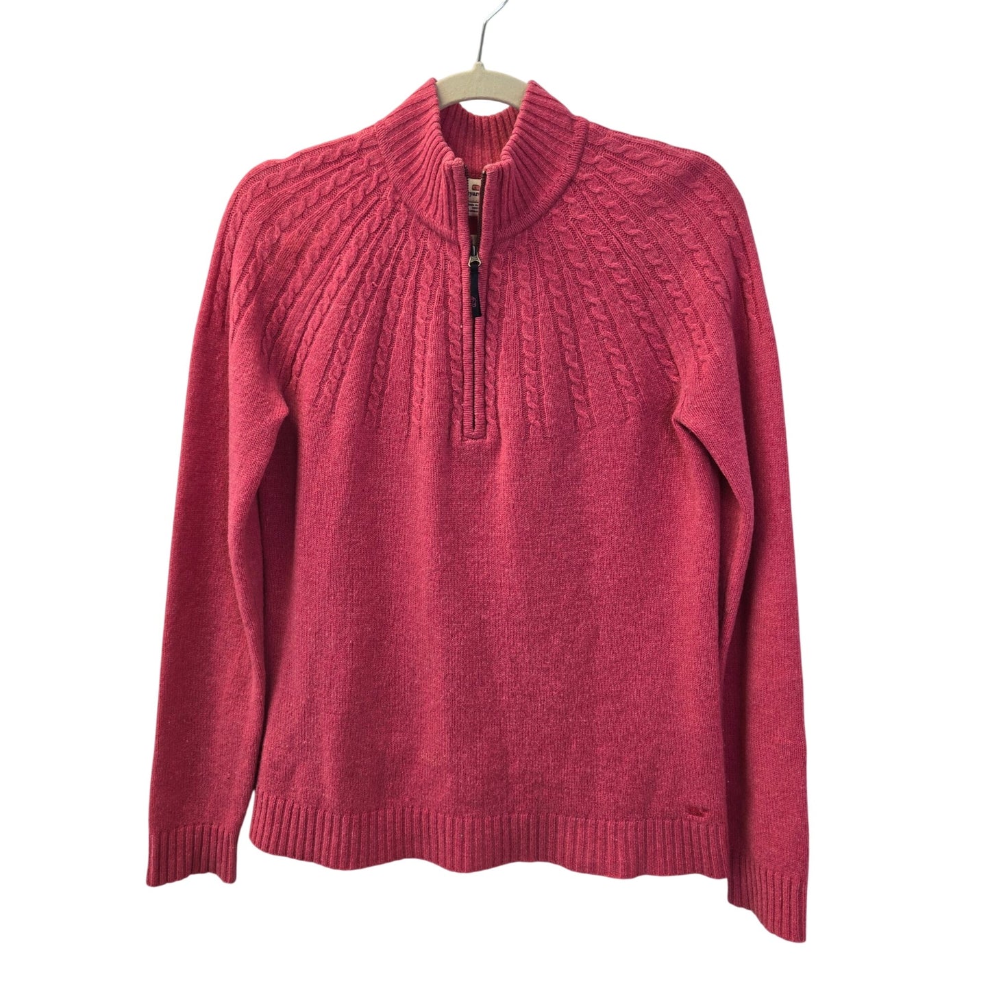 Vineyard Vines 100% Lambswool Cable Knit Quarter Zip Sweater Size Medium