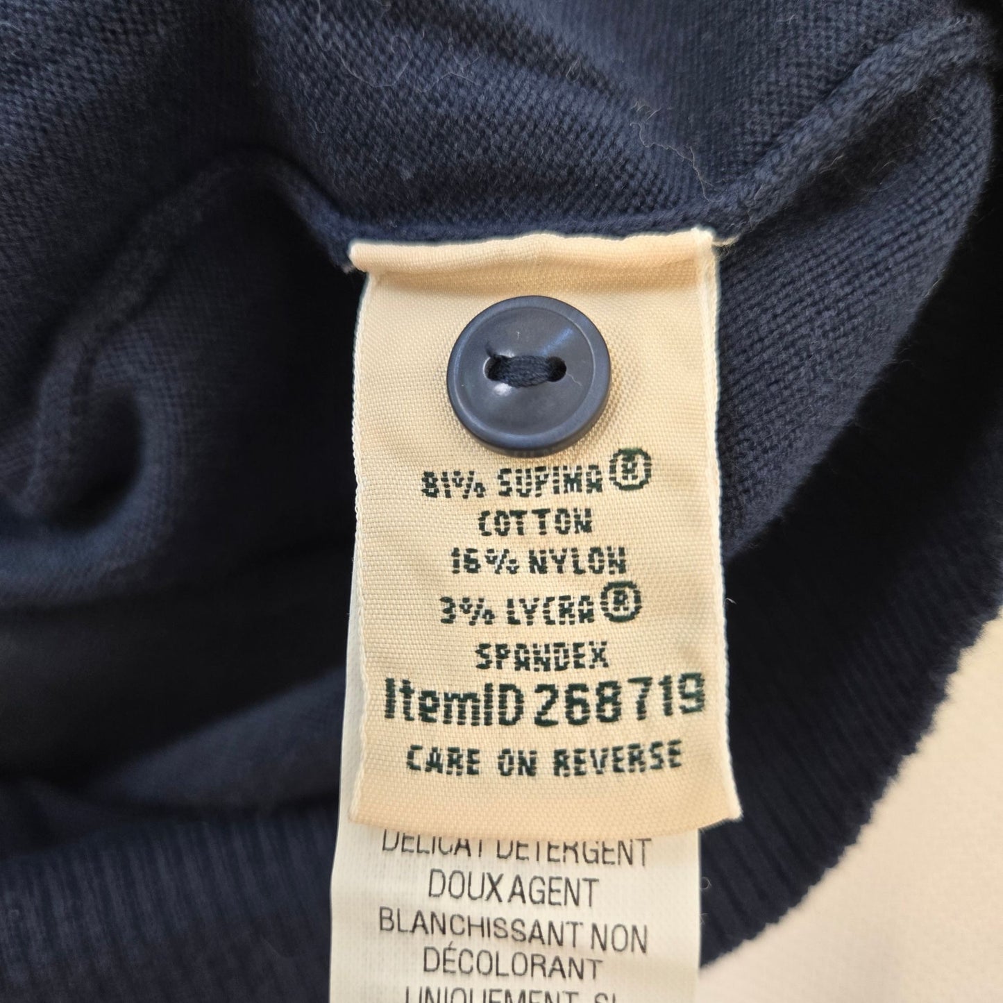 L.L. Bean Supina Cotton Blend Navy Blue Cardigan Sweater Size XL