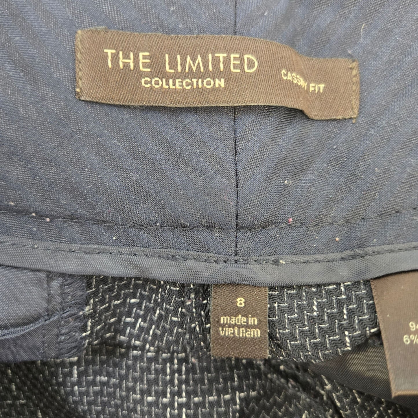 The Limited Cassidy Fit Rayon Blend Textured Wide Leg Trouser Pants Size 8
