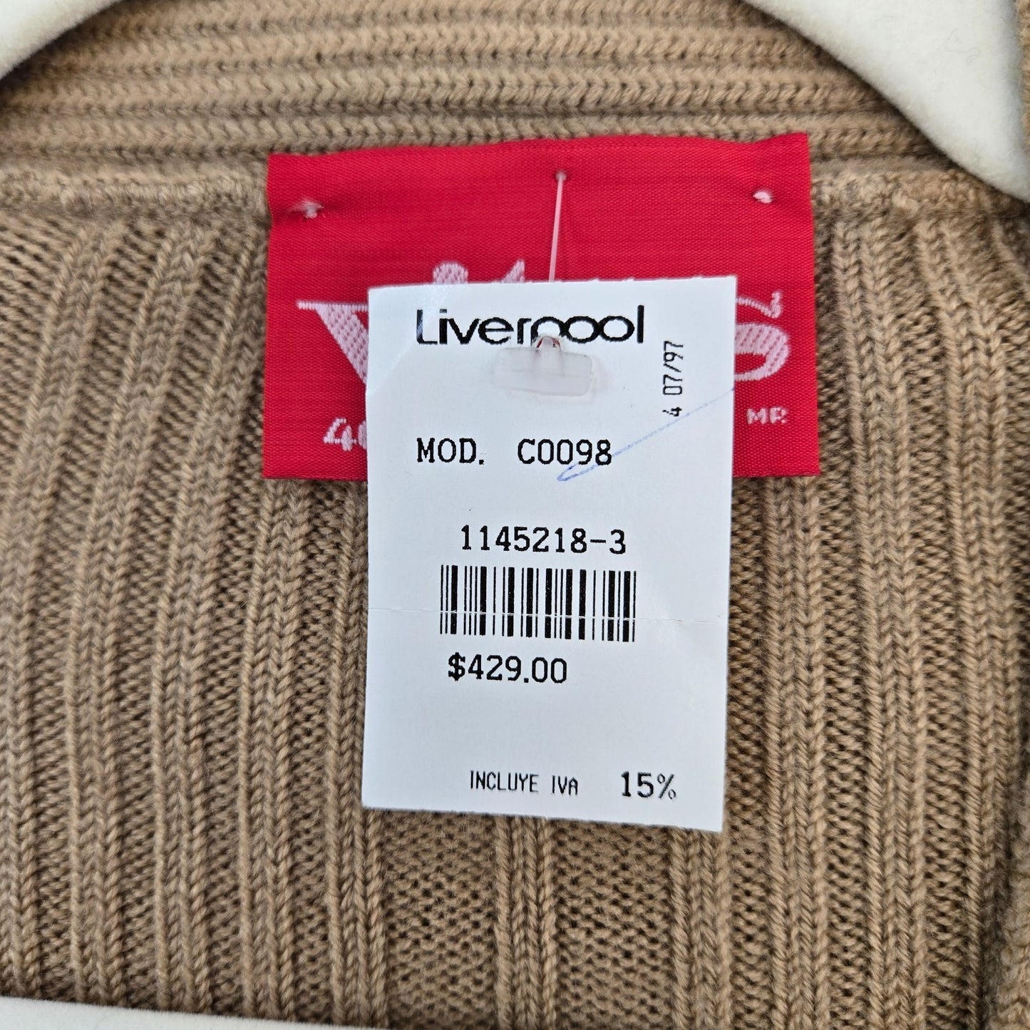 NWT Vitos Ribbed Cardigan Sweater Size 40/US Large