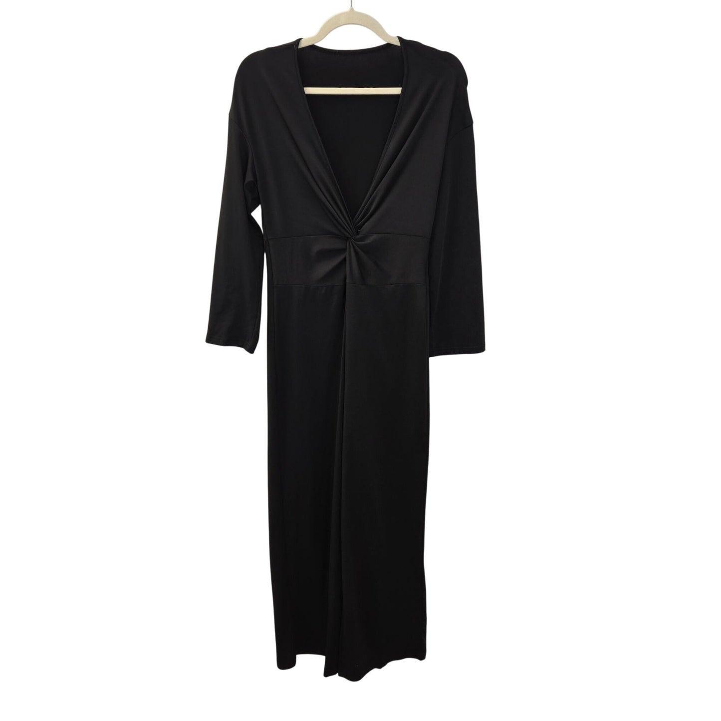 Fashion Noma Twist Front Long Sleeve Wide Leg Jumpsuit Size Small