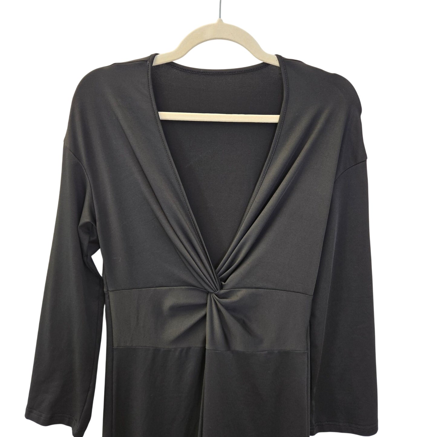 Fashion Noma Twist Front Long Sleeve Wide Leg Jumpsuit Size Small