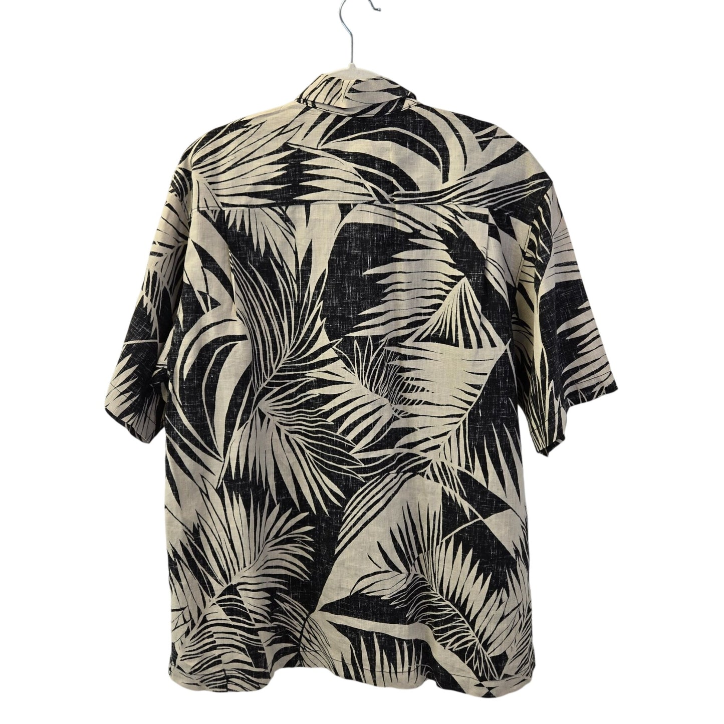 Tommy Bahama 100% Linen Palm Print Short Sleeve Button Down Shirt Size Large