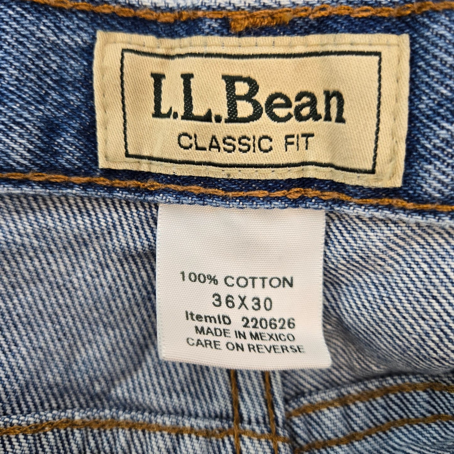 L.L. Bean Classic Fit Straight Leg Jeans Size 36x30