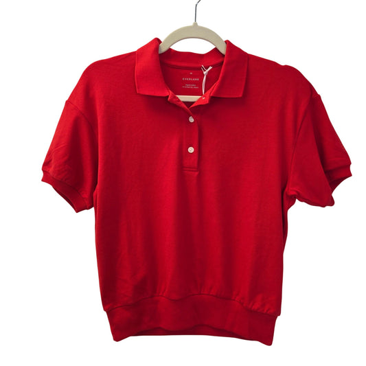 NWT Everlane Organic Cotton Polo Shirt in Big Red Size XS