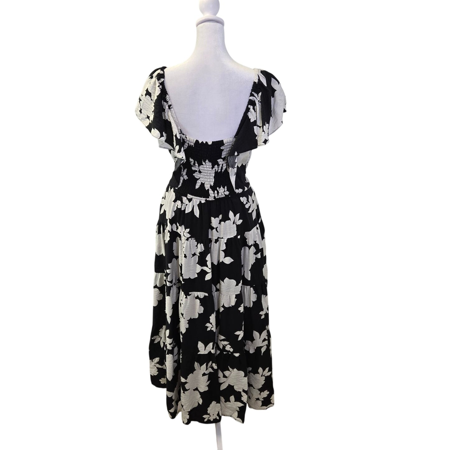 Rachel Zoe Rayon Blend Floral Tiered Hem Boho Maxi Dress Size Medium