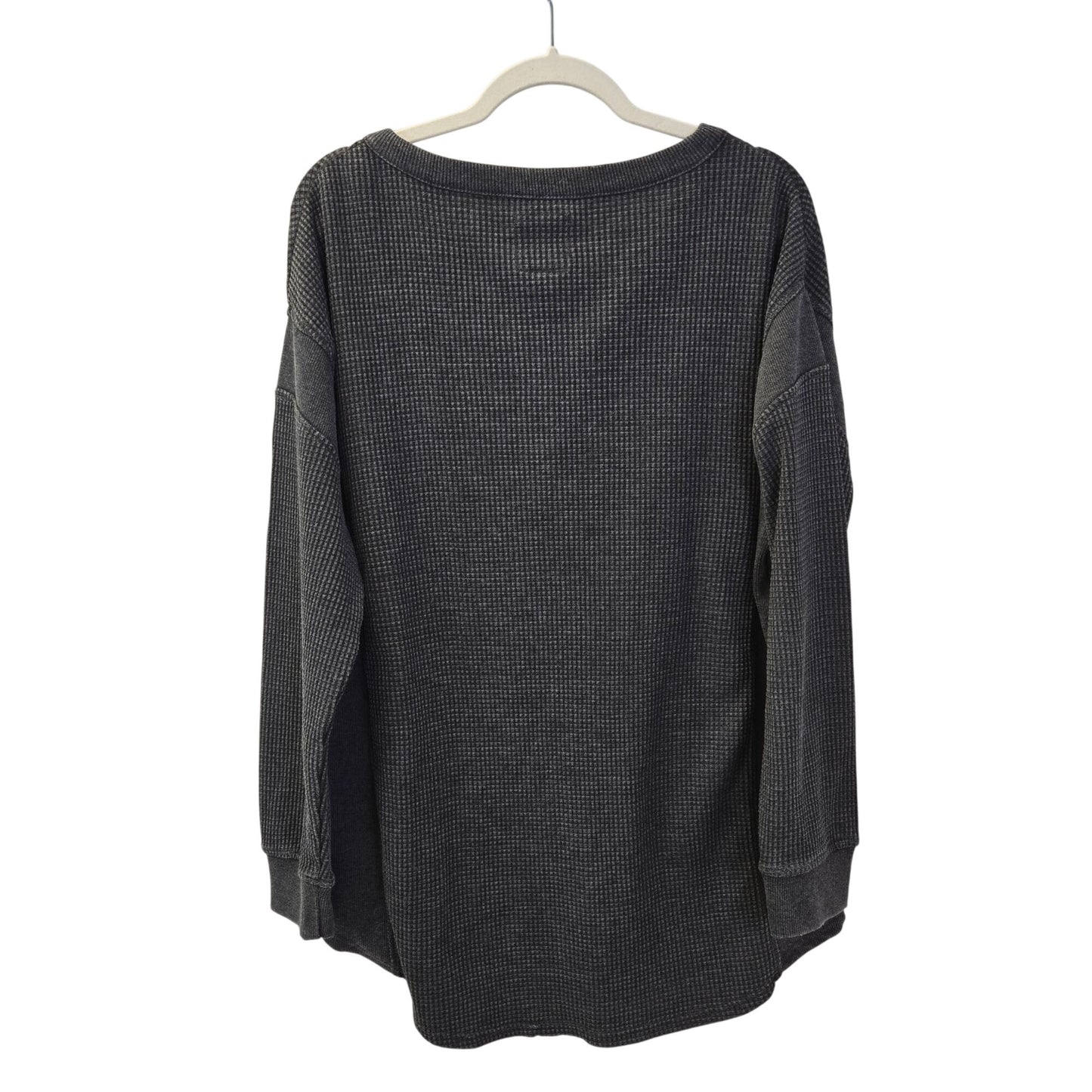 C&C California Waffle Knit V-Neck Sweatshirt Size Large